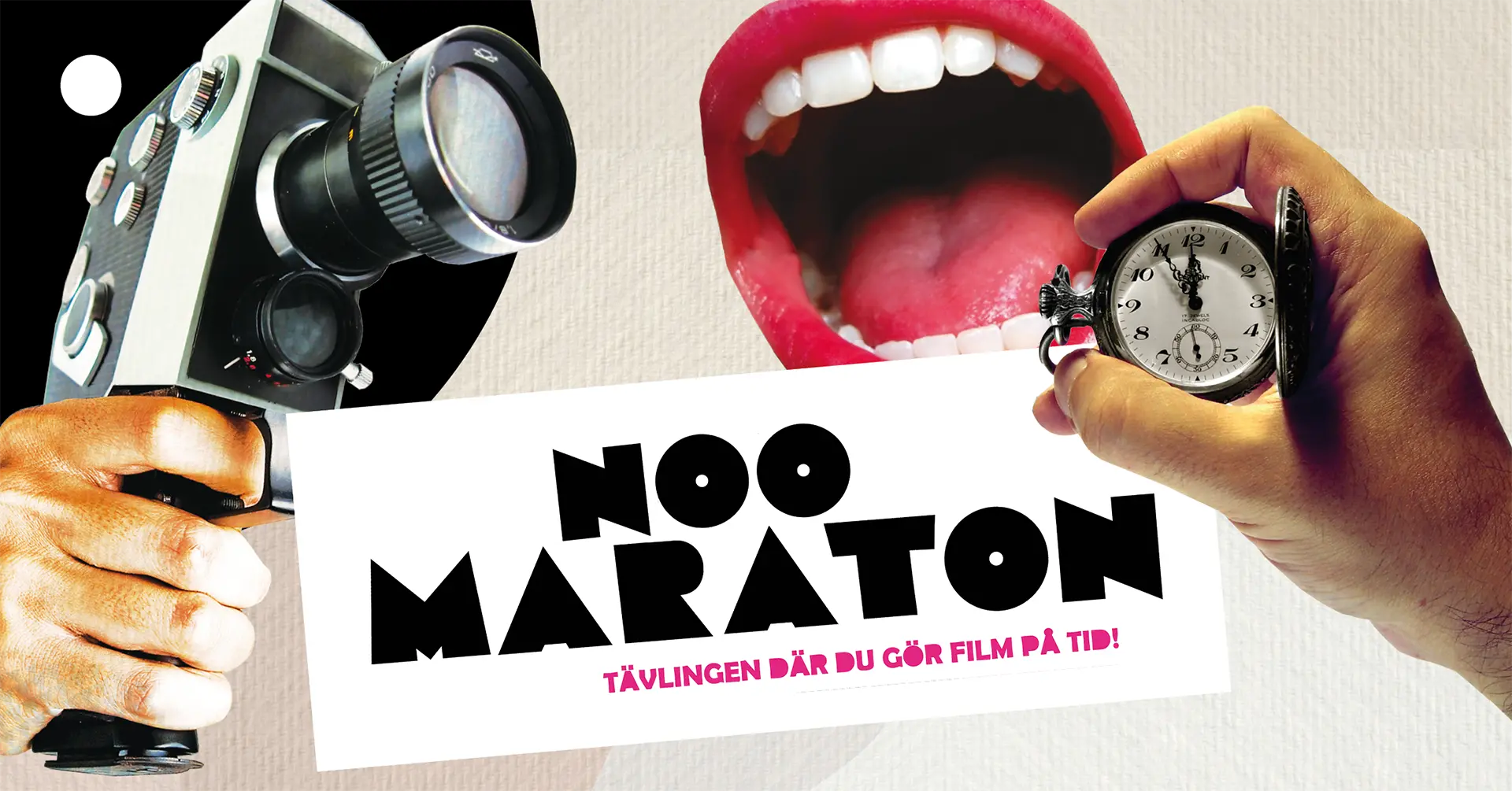 Kollage med texten Noomaraton - tävlingen där du gör film på tid.